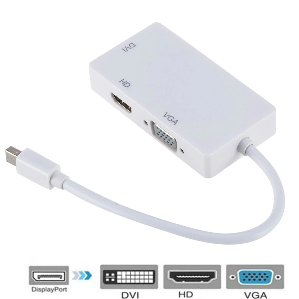 Mini Dp To DVI HDMI-Compatible VGA Three-In-One Notebook Computer Video Output Adapter Multi-Function Expansion Exhibition Card