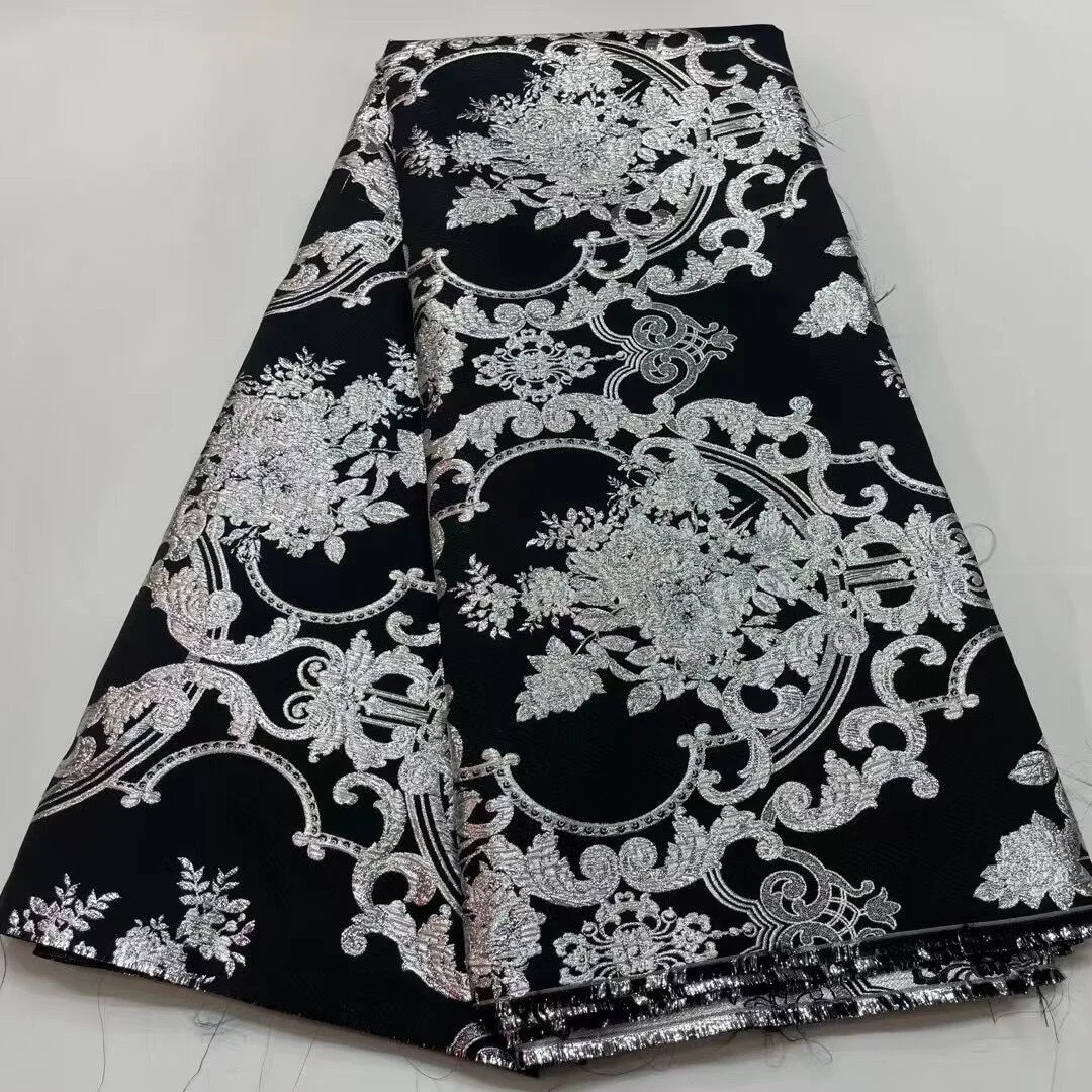 

2023High Quality African Nigerian Tulle Lace Fabric For Sewing Swiss Organza Embroidery Jacquard Party Dress Damask 5Yard
