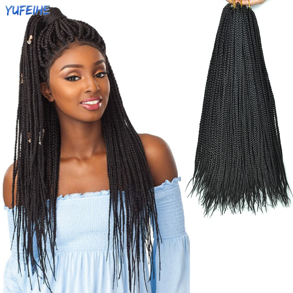 

Yufeihe Box Braids Crochet Hair Long 24 Inch Crochet Braids Hair Extensions For Women Girls Ombre Blonde Synthetic Fake Hair
