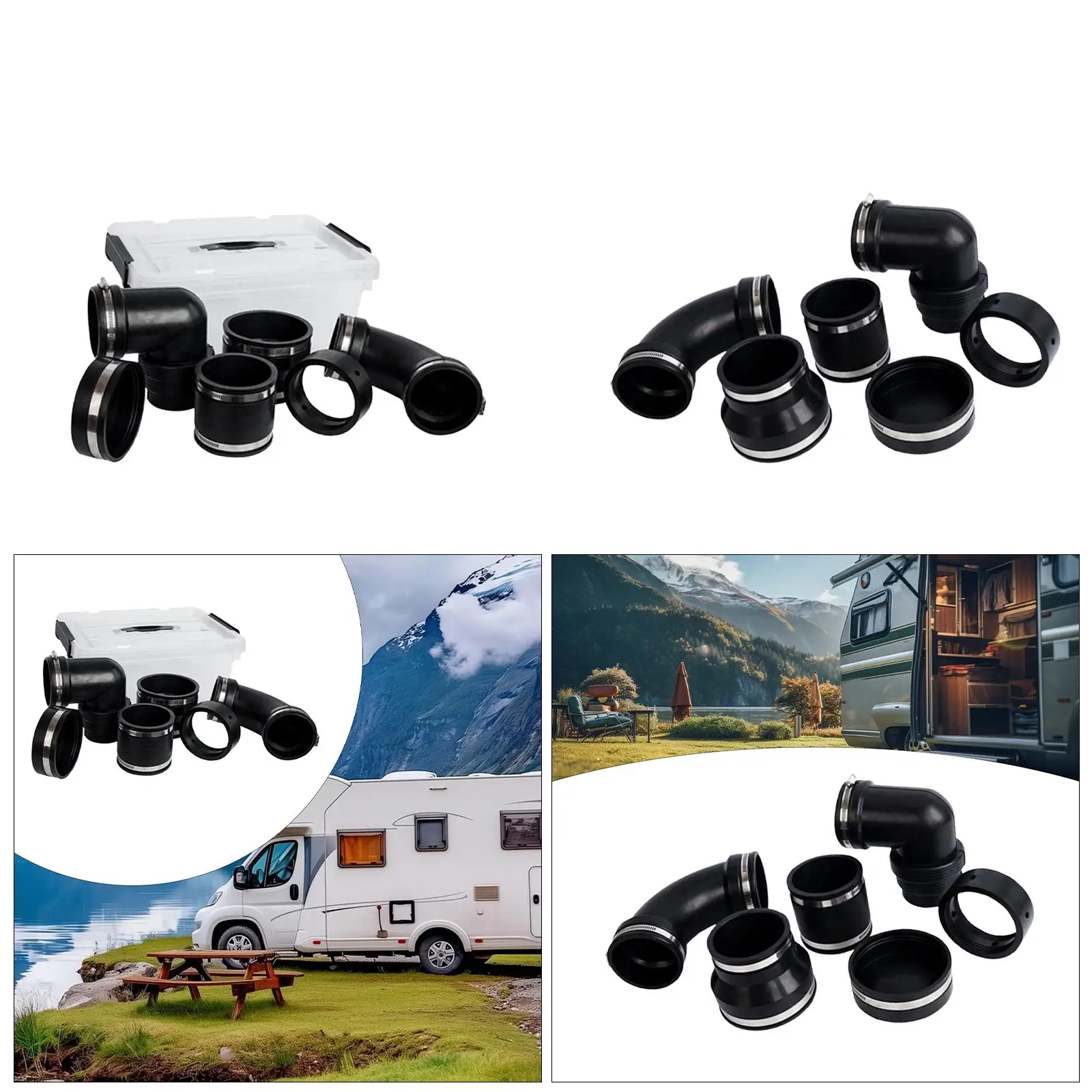 Система подключения системы сантехники для канализационных отходов на колесах.