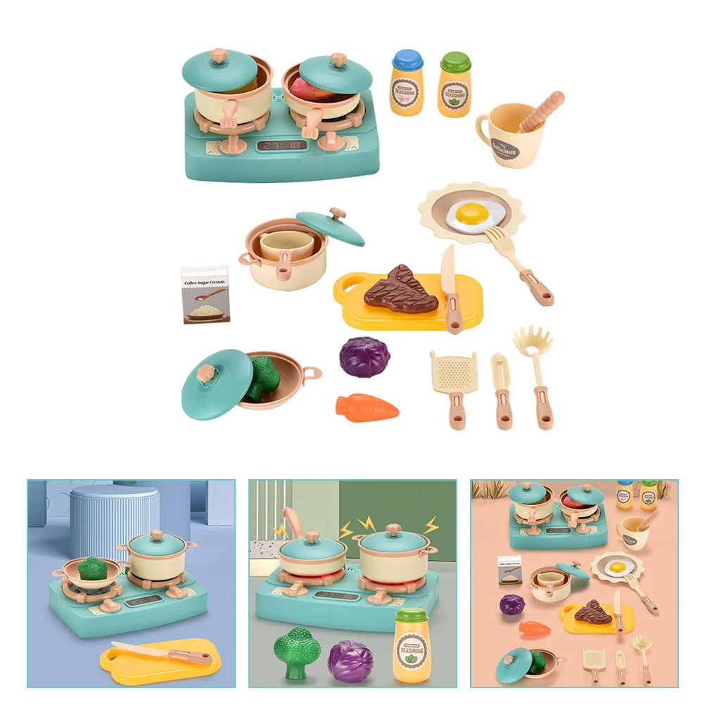 

1 Set of Simulated Kitchen Toys Interactive Cookware Toys Plastic Pretend Kitchen Toys