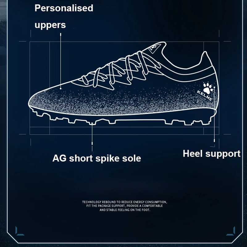 KELME Football Boots Men Outdoor Sneakers Mg Grass Football Training Shoes Professional Competition Special Shoes ZX80121057