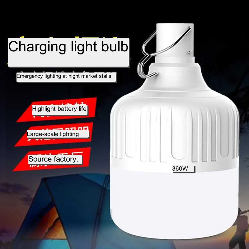 Led Rechargeable Light Bulb Highlight Night Market Lighting Roadside Stall Outdoor Camping Usb Emergency Light Luz De Emergencia