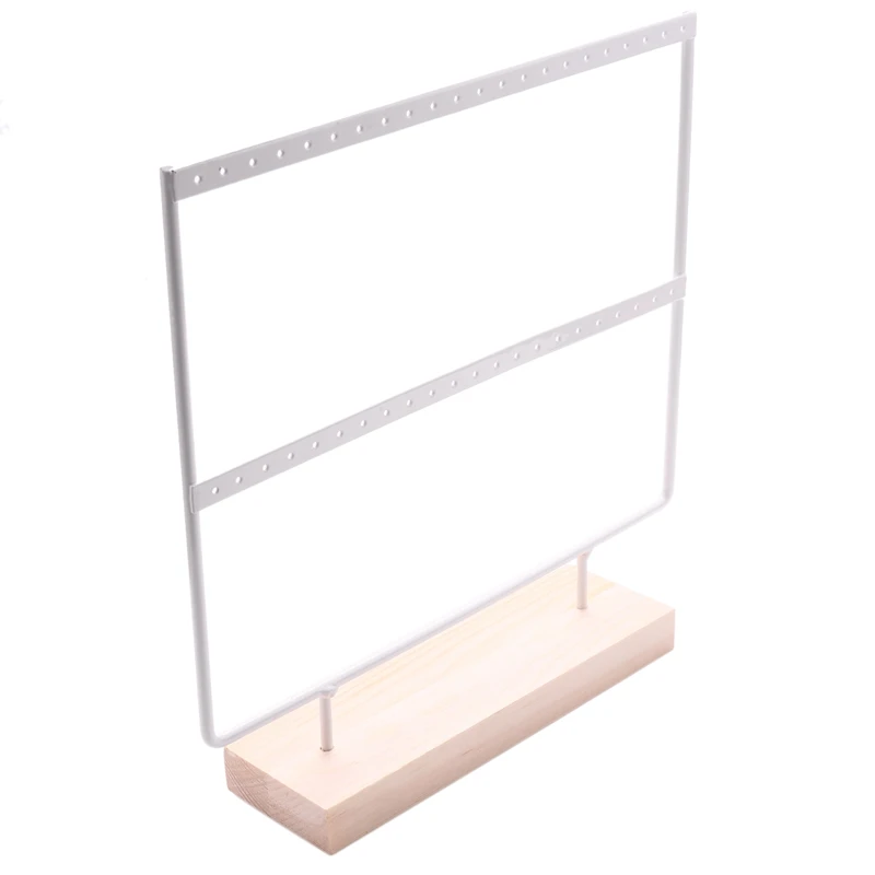 

Wood 44 Holes Earrings Organizer Holder Necklaces Rack 2 Layers Jewelry Display Stand Jewelry Accessories Jewelry Findings