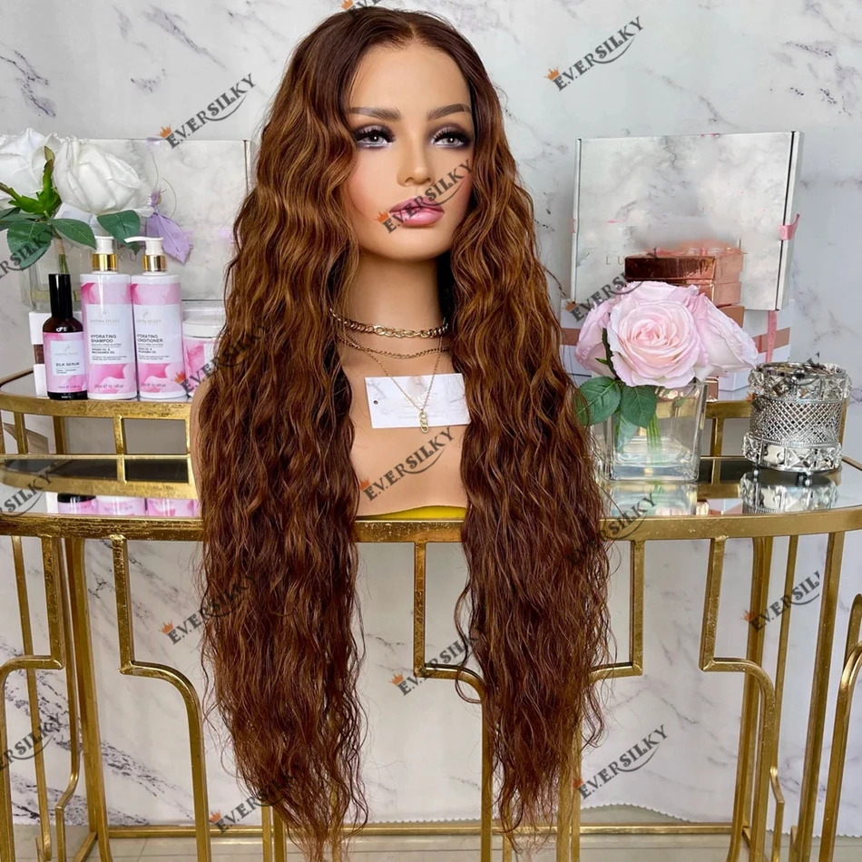 Loose Deep Wave Ombre Dark Brown Auburn Indian Remy Human Hair 13x6 Lace Front Wig for Women Glueless 13x4 Lace Front Wig