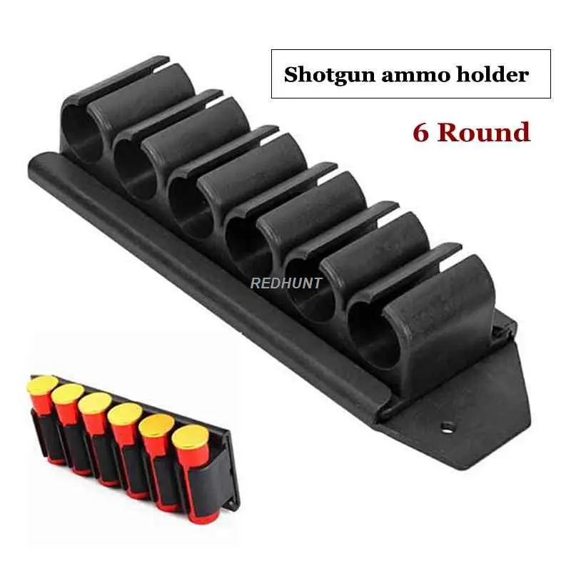 

New 6 Shotshell Shell Carrier 12 GA Gauge Holder Buttstock Gun Side Saddle Plate kit Paintball Hunting Shooting accessories