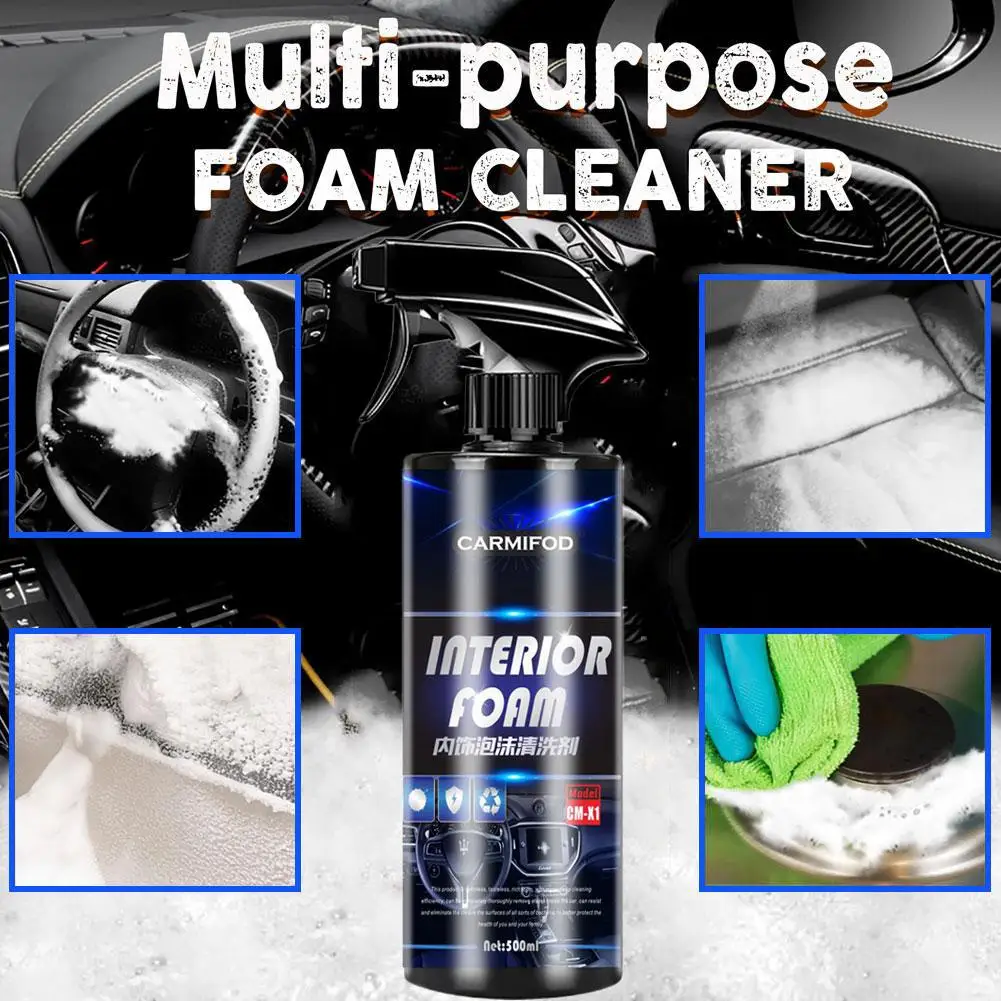 

500ML Multifunction Universal Car Interior Foam Cleaner Anti-aging Spray Accessories Cleaning Cleaning Automobile Foam U4R4
