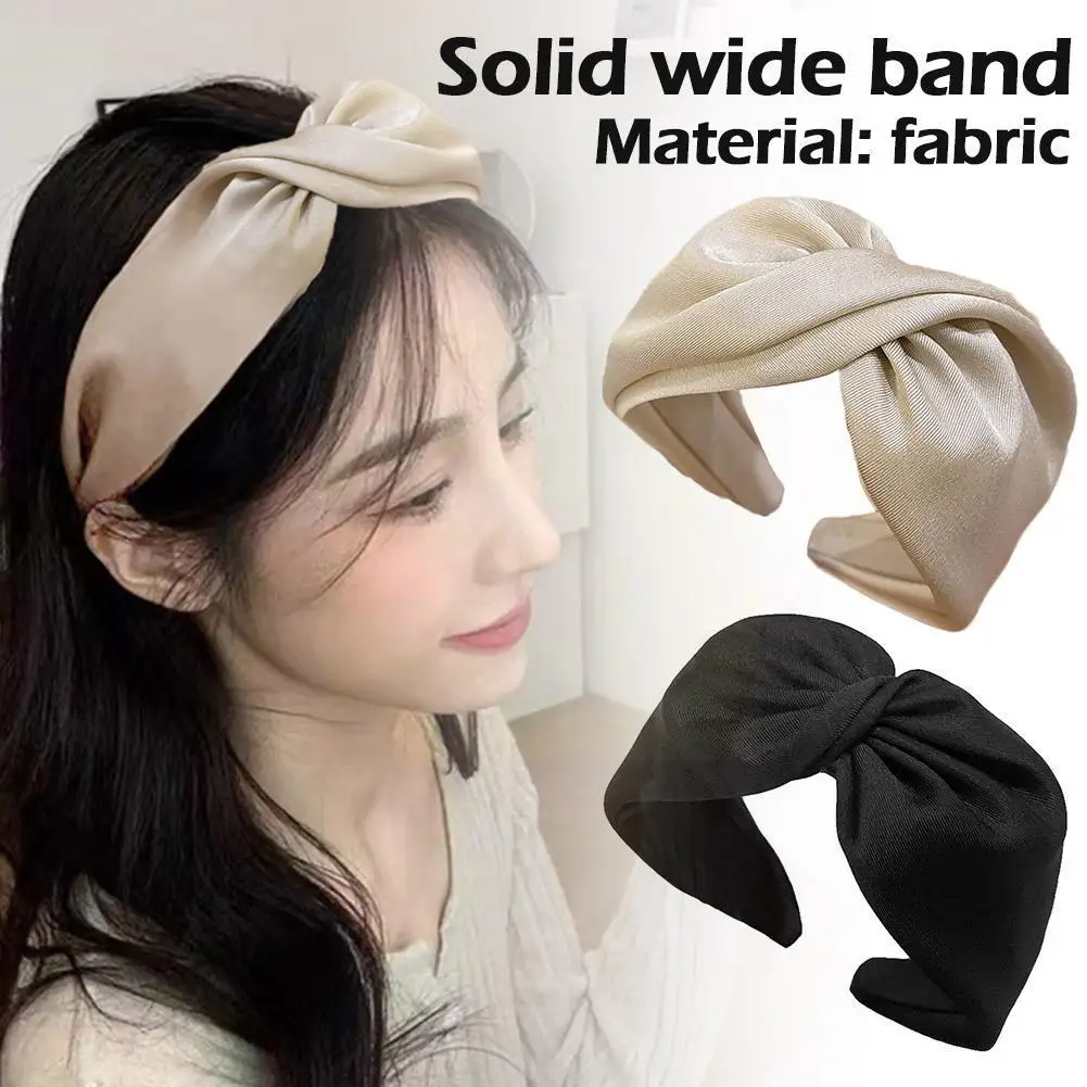 

Однотонная широкая лента для волос в Корейском стиле, модные женские обручи для волос, аксессуары для волос, аксессуары для волос Z3d5