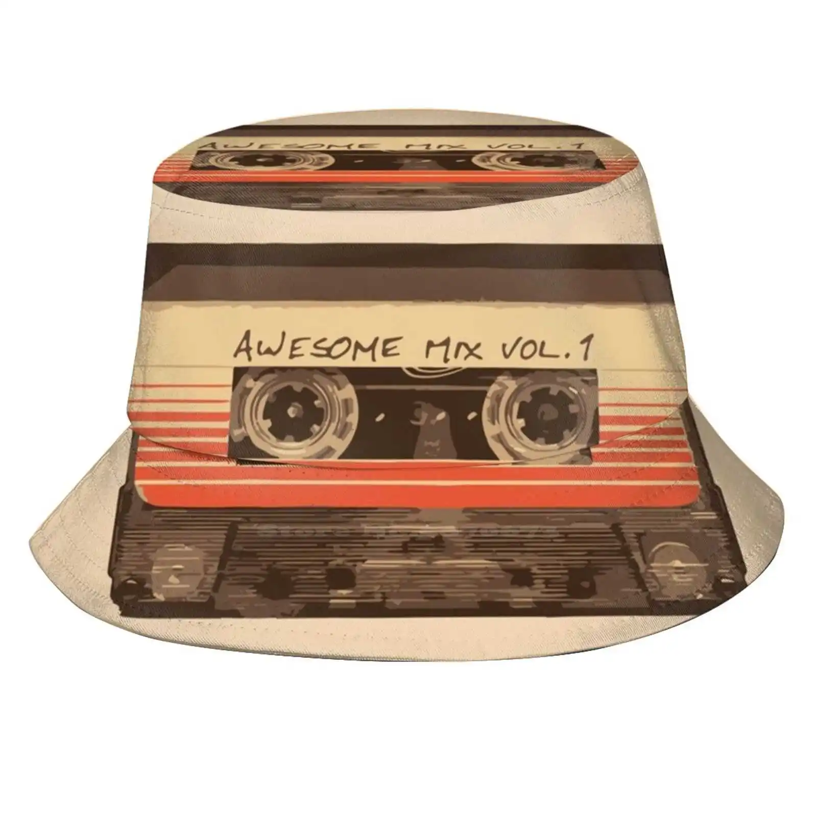 

Galactic Soundtrack Bucket Hat Beach Tourism Hats Breathable Sun Cap Cassette Music Soundtrack Vol 1 Awesome Mixtape