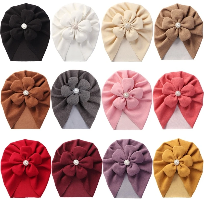 

Детская шапочка-тюрбан, Шапка-бини, женские теплые шапки для девочек и мальчиков 0-12 м, дышащий зимний головной убор, милые шапки для младенце...