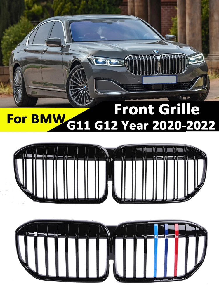 Двойная планка передний бампер гриль в стиле M для BMW 7 серии G11 G12 2020-2023