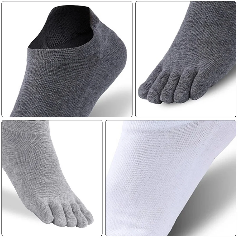 4 Pairs Low Cut Socks Skin-friendly Mens Toe Cotton Simple Five-toed Man Sports