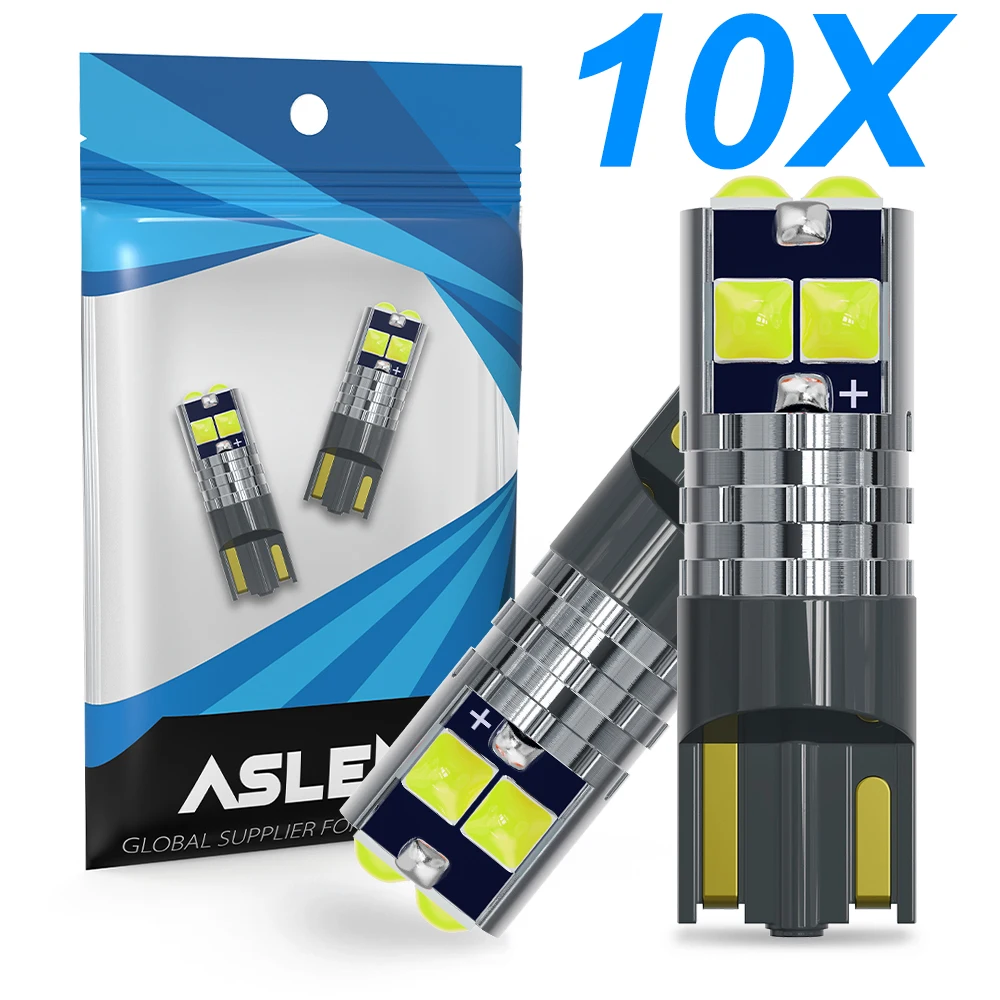 

10pcs W5W T10 Canbus Car LED Light Replace Bulb 3D 3030 6/10SMD For Auto Accessories Parking Reading DRL Lamp 12V White Ice Blue