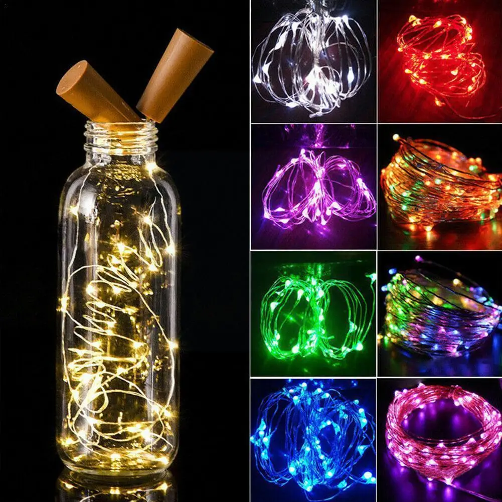 

Christmas Fairy Light String Wine Bottle Stopper LED Copper Wire For Holiday Wedding Navidad Home Decoration New Year 2022 W0P3
