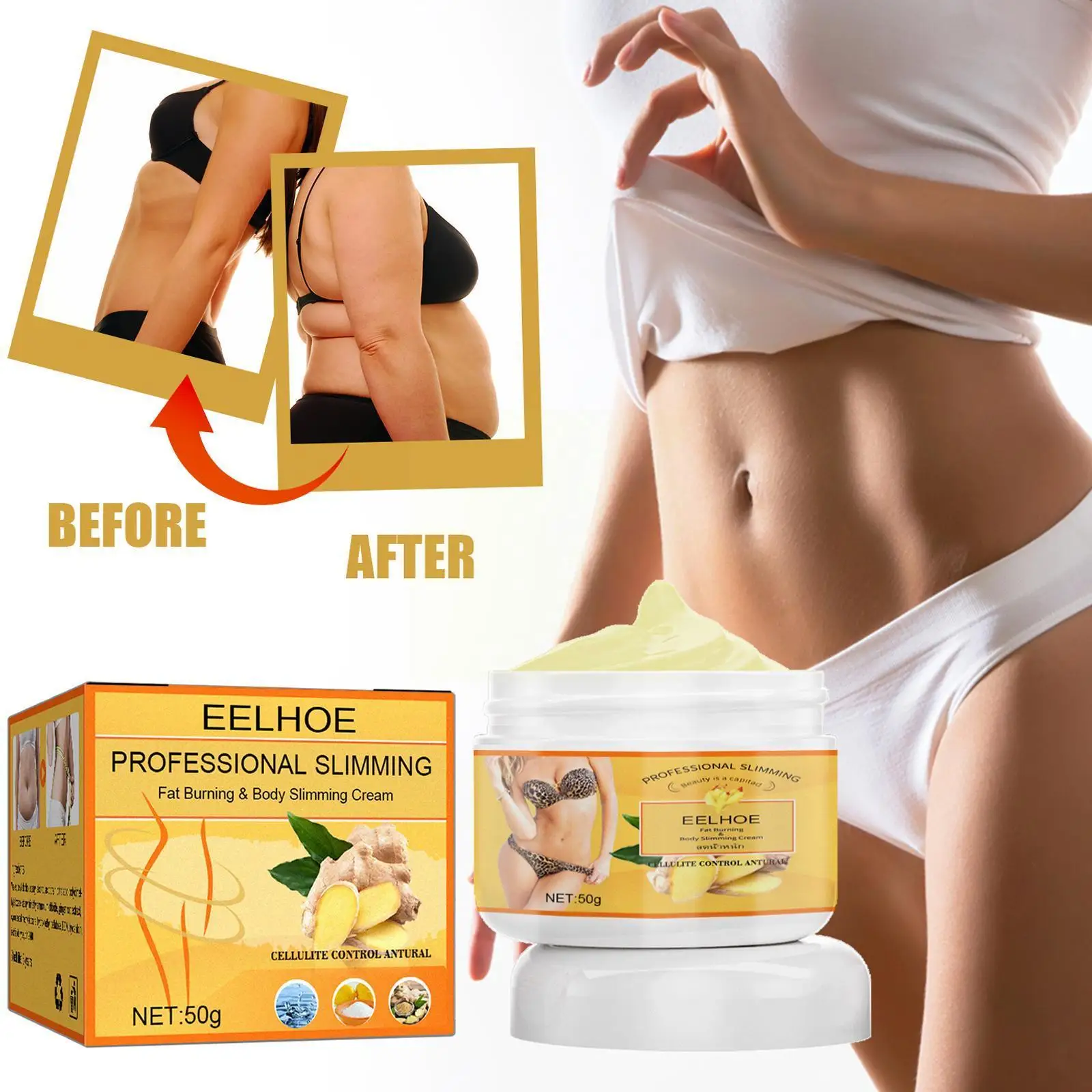 

30/50g Ginger Fat Burning Cream Fat Loss Slimming Slimming Reduction Body Fat Cream Body Massage Slimming Cream T0p2