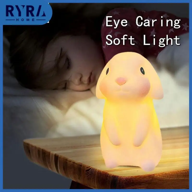 

Indoor Light Eye Protection Vinyl Led Lamp New Year Gift Cute Rabbit Bedside Lamp Decoration Home Desk Lamp Cartoon 36v Bedroom