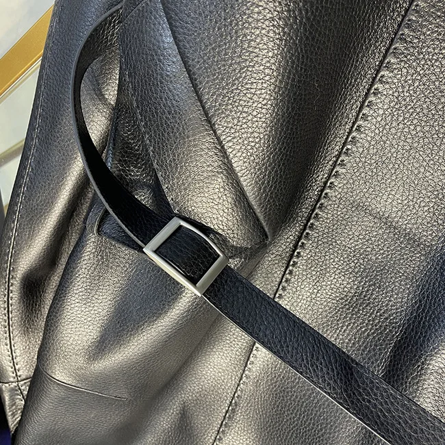 2023 Spring Elegant OL Leather Coat Women's High Quality Designer Sheeskin Belt Jackets C552