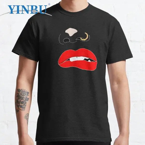

Line art Lip illustration print t shirts High quality Graphic Tee