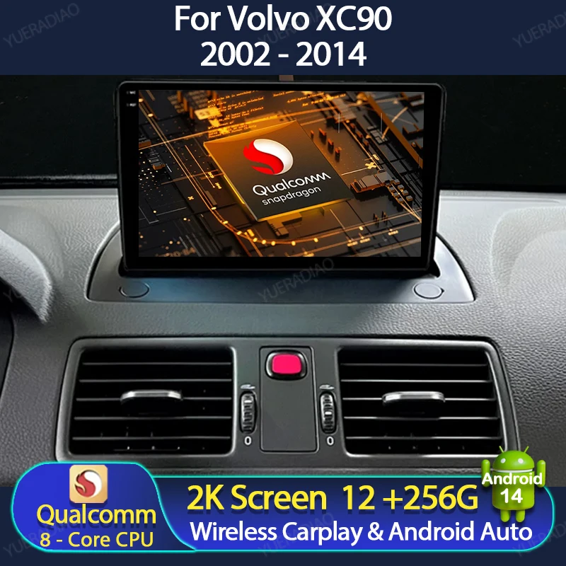 Автомобильный радиоприемник Android 14 для Volvo XC90 XC 90 2002 2003-2014 Мультимедийный