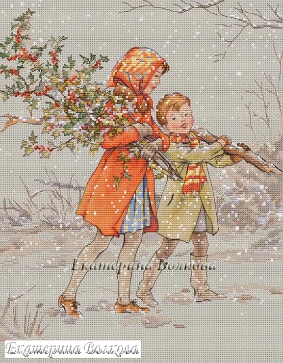 

14/16/18/27/28 высококачественный красивый набор для вышивки крестиком мама и сын Холли в снегу 37-43