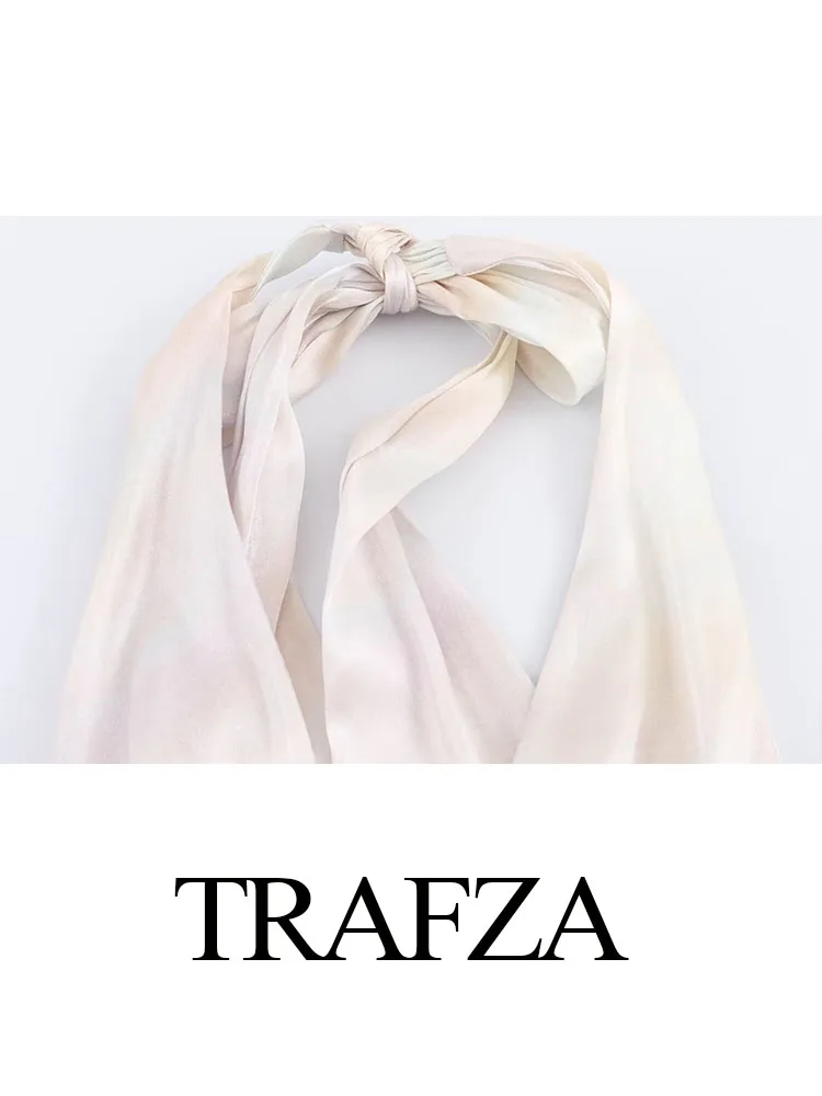 Женское платье с открытой спиной и V-образным вырезом без рукавов