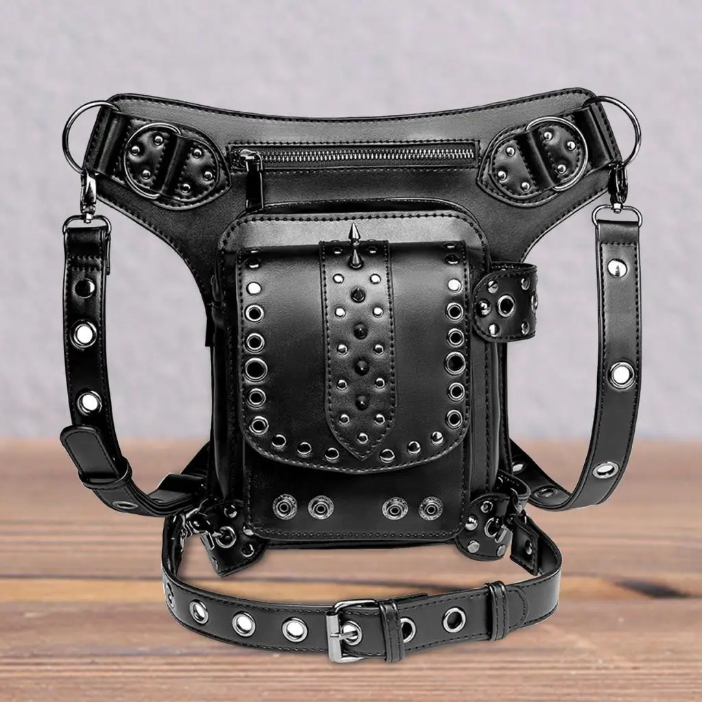 

Steampunk Waist Bag Women Thigh Belt Packs with Adjustable Strap for Outdoor