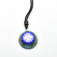 blue classic crystal stone orgonite pendant healing meditation chakra orgone pendants for women gift sweater chain