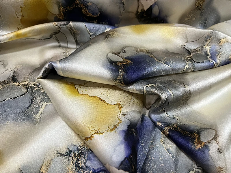 19momme Высококачественная эластичная атласная ткань из натурального шелка для