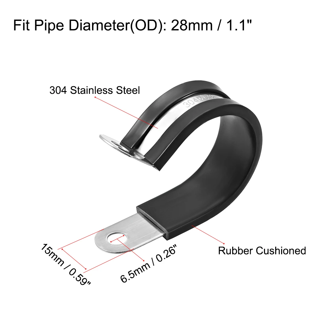 Uxcell 5 шт. кабельный зажим 6-63 мм наружный диаметр 304 из нержавеющей стали с