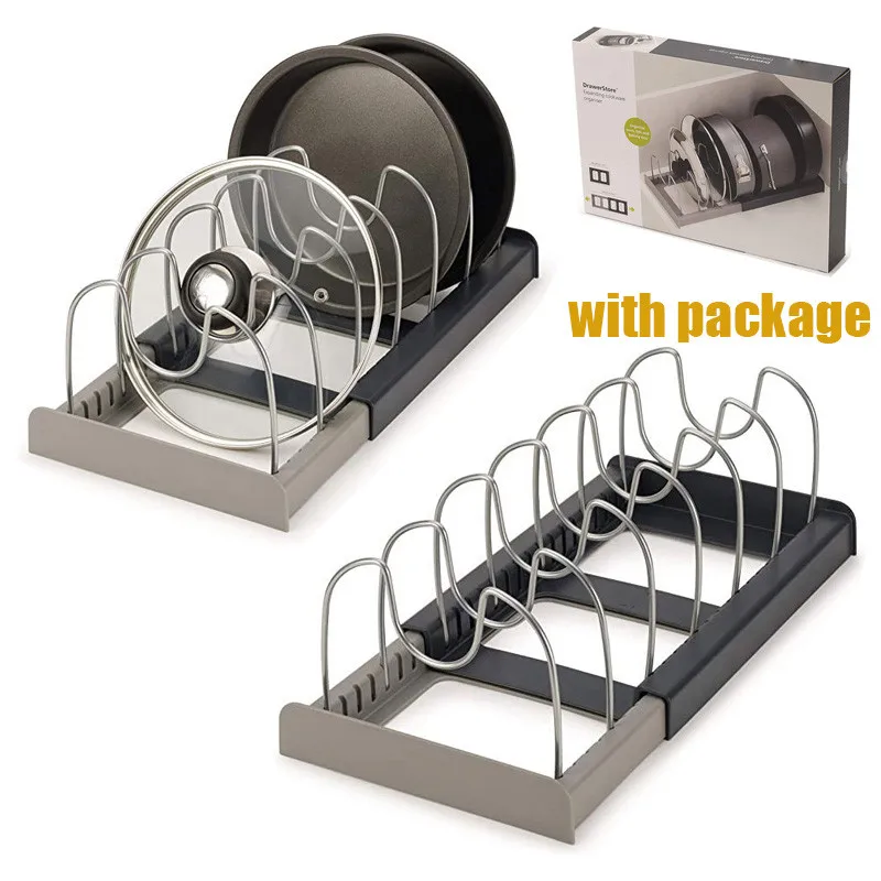 Выдвижной органайзер для кастрюль и посуды кухонная утварь разделитель поднос