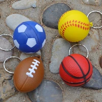 pu football keychain simulation mini basketball keyring creative sport toys gift for players luggage car charm jewelry pendant