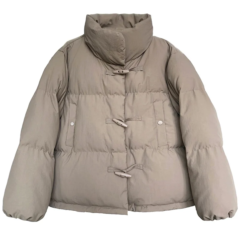 Button Cotton Clothing Women Short Fashion Winter 2022 New Fashion Bread Clothing Cotton-Padded Jacket Jacket Warm Windproof