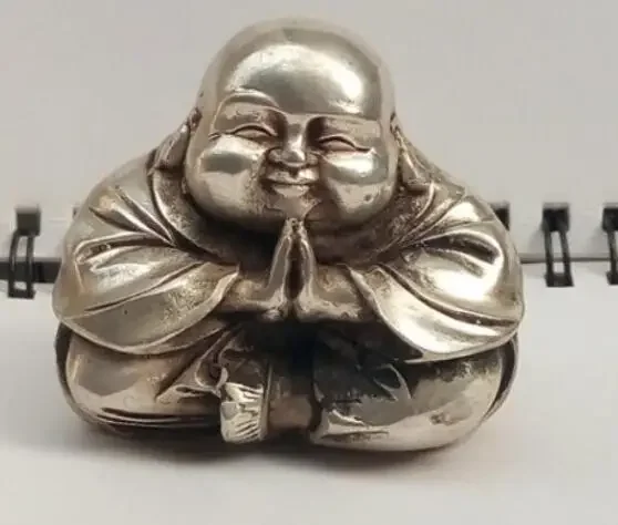 Китайская открытая легкая чистая медь Ruyi Майтрейя статуя Будды фигурка