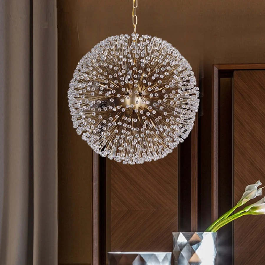 

LukLoy Modern Creative LED Starry Ball Crystal Pendant Lighting Living Room Cafe Hanging Lamps Simple Art Lighiting Fixture
