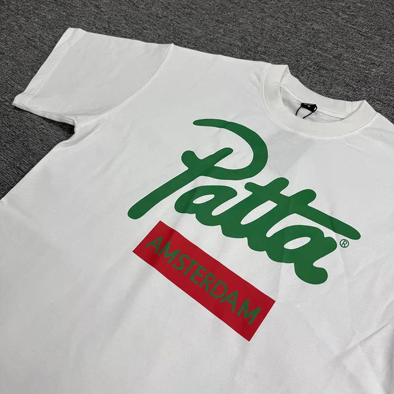 Фото 26SS Patta AMSTERDAM Limit Футболка Мужчины Женщины Черно-Белая Высококачественная хлопковая футболка Уличная футболка с коротким рукавом и биркой №5