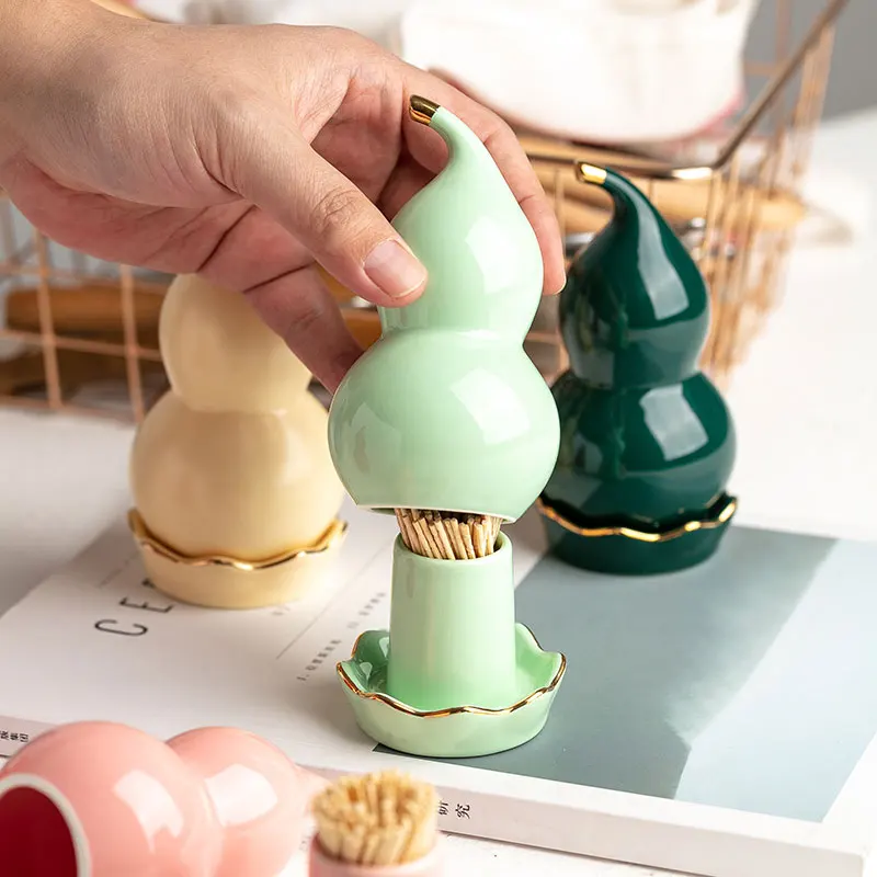 

Nordic creative Phnom Penh gourd ceramic toothpick container home hotel tableware accessories portable cute toothpick box