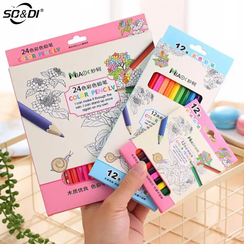 Cute Wooden Crayon Coloring Drawing Colored Pencil Set Kid S