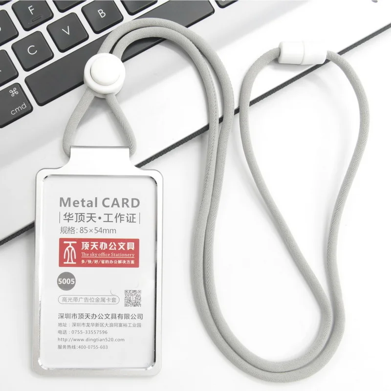 

Case Lanyard Card Cover Work Business Badge Bags Fashion Card Name Holder Metal Aluminum Alloy Work Card Holders