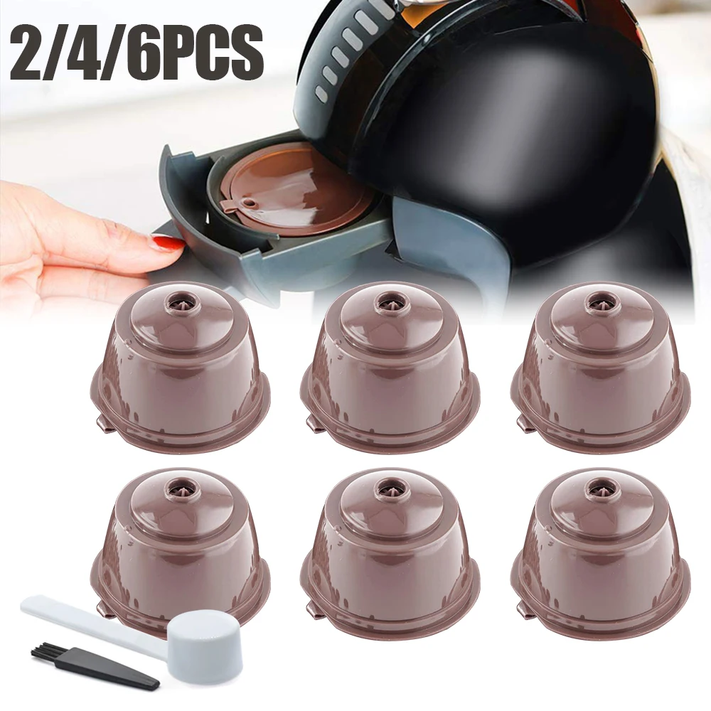 

Reusable Coffee Capsule Filter Cup Refillable Dolce Gusto Caps Spoon Brush Filter for Nescafe Baskets Pod Soft Taste Sweet