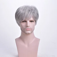 male short wig for mens gray wigs man guys natural synthetic hair replacement wigs short synthetic wig daily wear