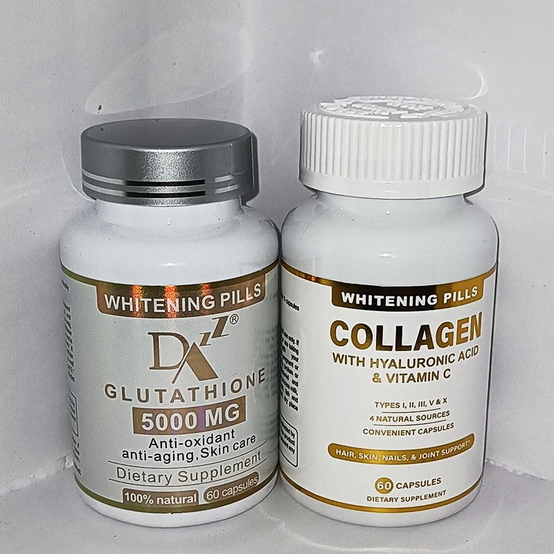

2 bottles of collagen and glutathione capsules for whitening antioxidants anti-aging dietary supplements health foods