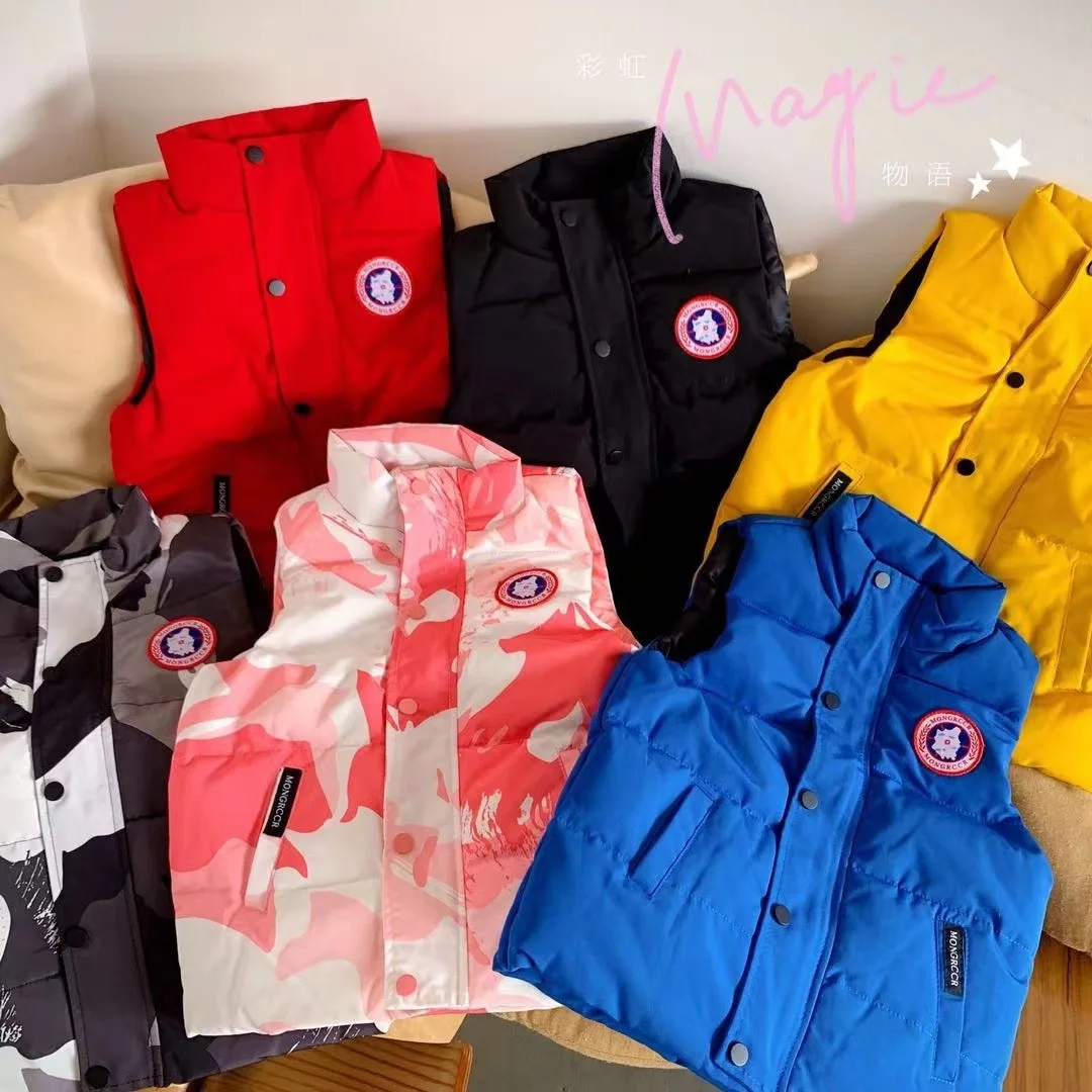 

Children Vest Warm Down Outerwear Baby Cotton Waistcoat Kids Sleeveless Clothing Boys Girls Solid Color Casual Cardigan Jackets