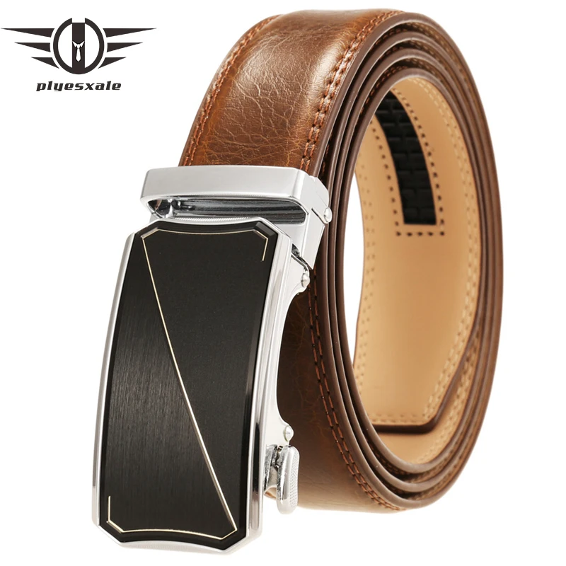 

Plyesxale Fashion Designer Black Leather Strap Male Automatic Buckle Belts For Men Luxury Trend Men's Belts Ceinture Homme G484