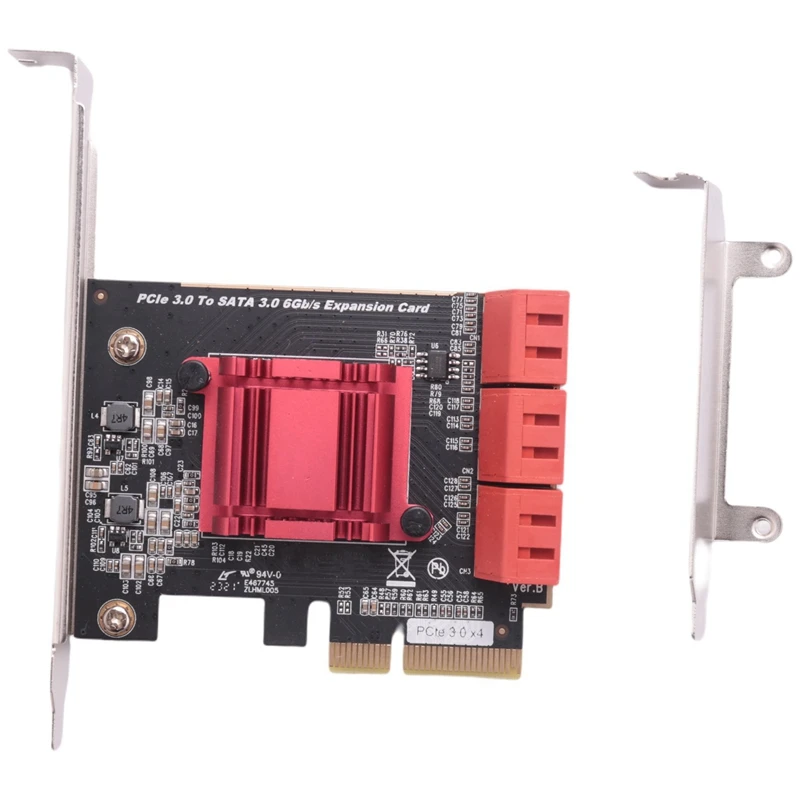 

Pcie SATA3.0 Adapter Card 6 Port 6 Gbps Pcie To SATA Controller Expansion Card ASM1166 Chip Support For Windows MAC