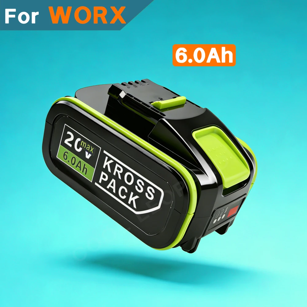 Фото Аккумулятор литиевый Worx 20V 5.0Ah/6.0Ah, совместимый с Kross Pack WA3551 WA3553 WX372 WX386 WX390 WX372 для беспроводных электроинструментов №1