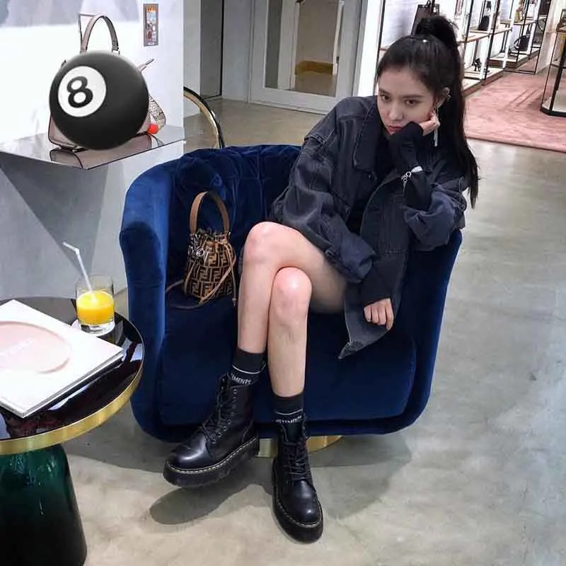 Ботинки мартинсы на платформе со шнуровкой и молнией ботильоны с 8 отверстиями в