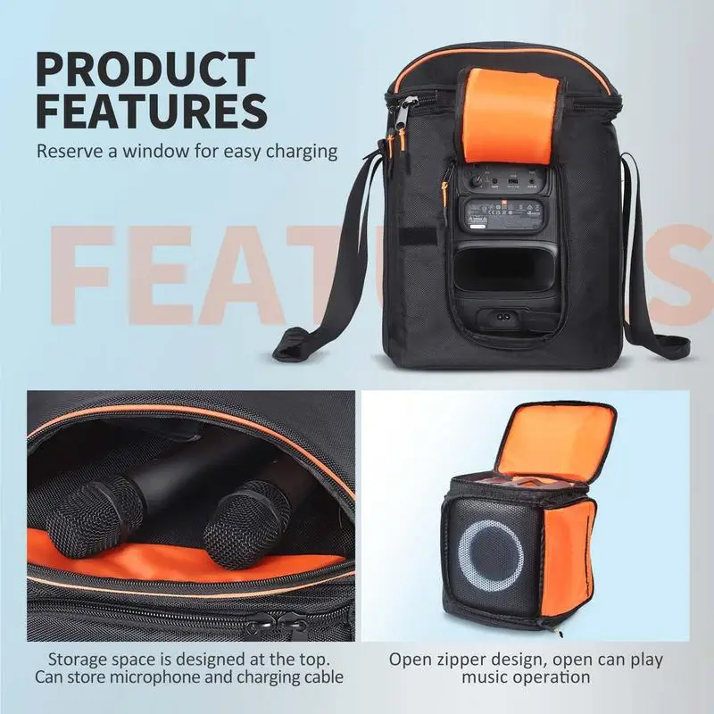 

Hard EVA Speaker Storage Case With Lanyard And Zipper Speaker Bag Storage Cover Box Water Proof Protective Box For Sound System