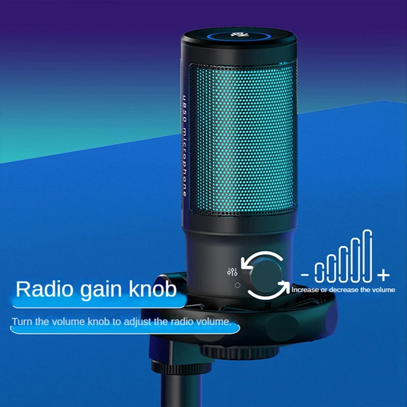 

Retail USB Gaming Microphone Kit For PC,PS4/5 Condenser Cardioid Mic Set With Mute Button/RGB /Arm Stand