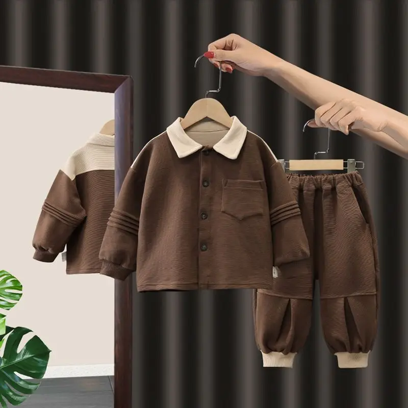 Boys' Suit 2022 Spring and Autumn New Children's Autumn Clothing Children's Autumn Leisure Coat Two-Piece Set