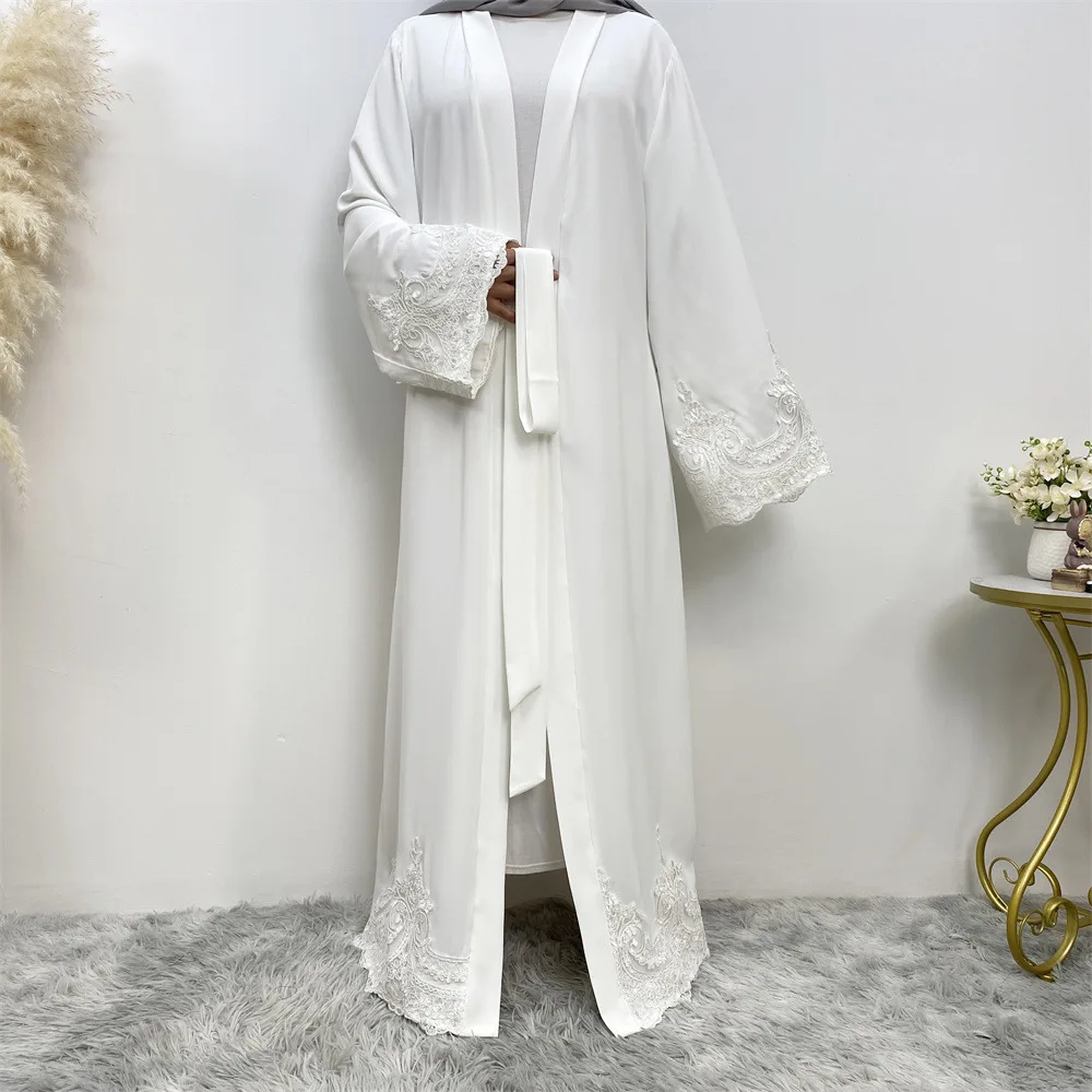 Fashion Embroidered Robe Turkish Casual Cardigan Muslim Dress Fashion Islamic Colthing Long Robes Abaya Kimono